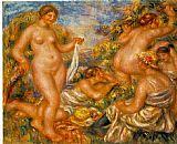 Pierre Auguste Renoir Wall Art - Les baigneuses